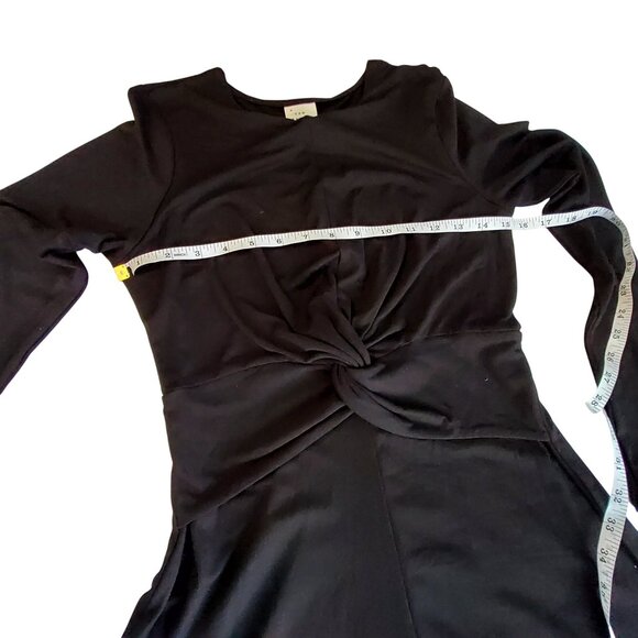 A New Day Black Long Sleeve for a sleek appearance   Twist Front Maxi Dress S - Picture 3 of 9